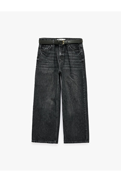 Koton Cotton Wide Leg Jeans with Belted Pockets - Bianca Wide Leg Jeans