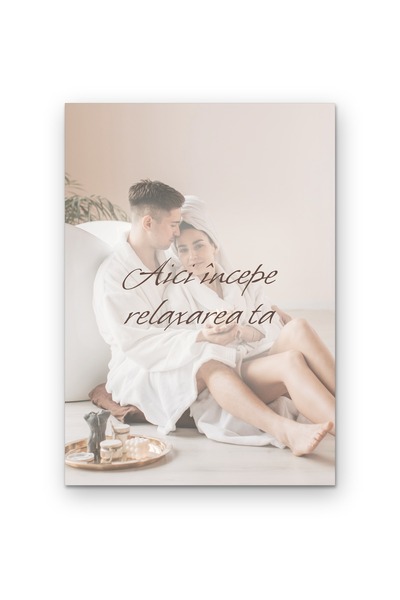 OEM Poster decorativ perete Aici începe relaxarea ta, design minimalist, Cart...