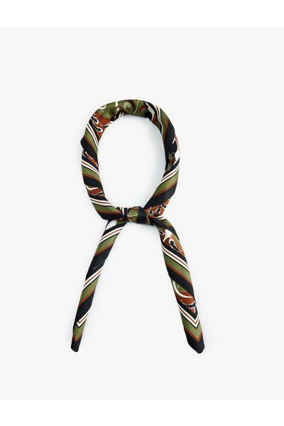 Koton Shawl Patterned Striped Square Scarf