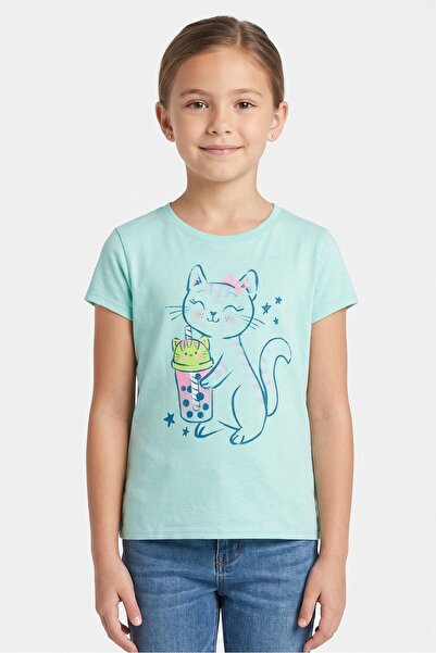The Children's Place Girls Cat Drink Graphic Tee