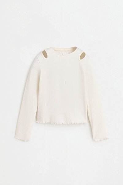 LEFTIES Pencere detaylı fitilli t-shirt