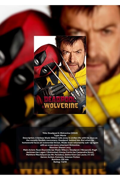 OEM Αφίσα Ινφογραφικό Deadpool & Wolverine, Υπερήρωες της Marvel, Σχεδιασμός ...