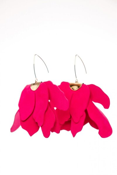HAIArt Cercei floare mare - Royal fuchsia