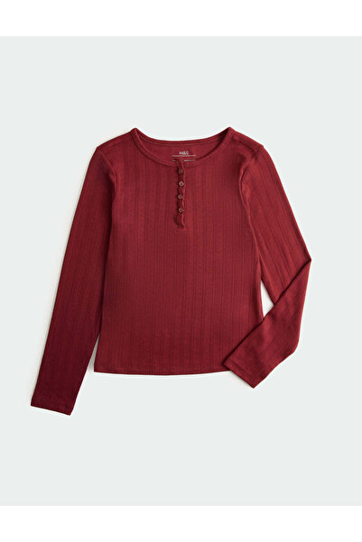 Marks & Spencer Uzun Kollu Düğmeli Pijama Üstü
