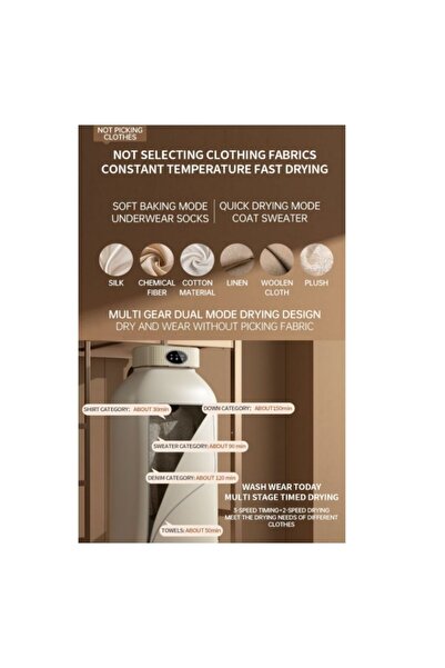Generic Brand Uscator de haine electric, cu incalzire rapida, afisaj digital si husa protectoare, 45 x 25 x 95 cm