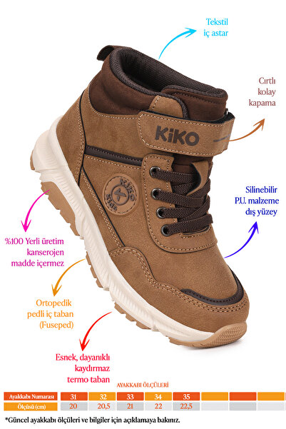 Kiko Kids Flexter Günlük Cırtlı Erkek Çocuk Bot Ayakkabı