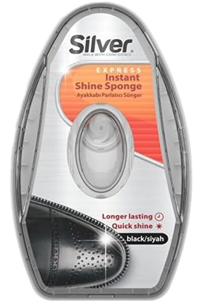 Silver Sponge Shoe Polish with Silicone Dispenser 6 ml, Black