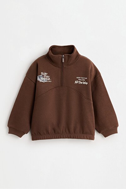 LEFTIES Fermuarlı dik yaka sweatshirt