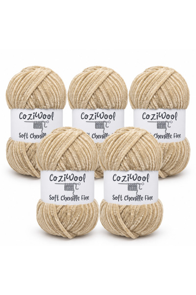 Kadife İp Soft Chenille Fine 5'li Paket 5x100 Gr 160 Mt El Örgü İpi