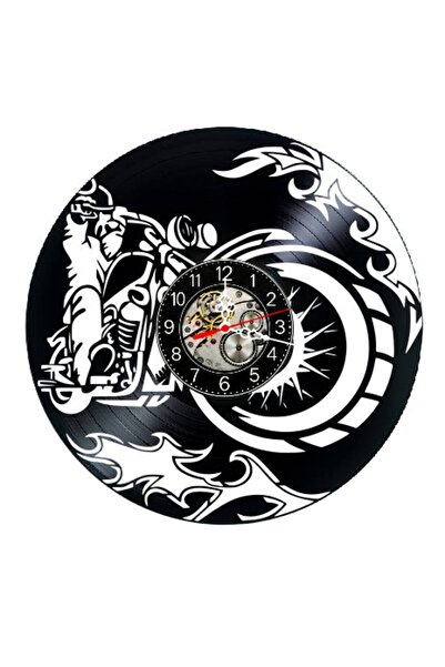 OEM Decorative wall clock made from vinyl record, Motorcycle Biker Chopper Fl...