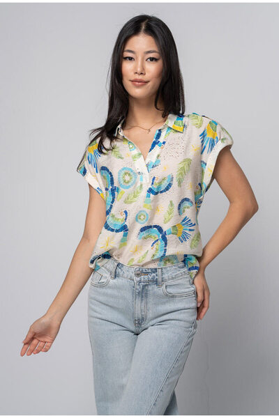 HERMOSA Cămașă de damă Kasiana cu mânecă lungă, Ecru 2604610340336
