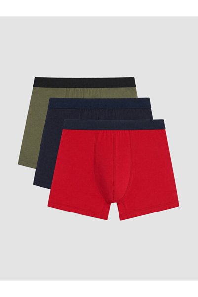 LC Waikiki Rmz Gi̇yi̇m Farkiyla Cotton Flexible Men's Boxer 3-Pack