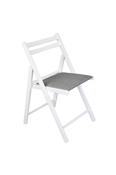 OEM Scaun bucatarie / living pliant Igor, tapitat, lemn + stofa, gri + alb