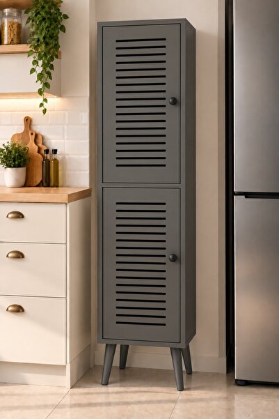 enwood Deneb Çok Amaçlı Mutfak Kiler-Banyo Dolabı %100 MDF (panjur kapak)-2 k...