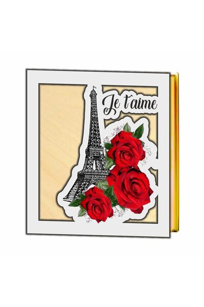 OEM Cutii pentru aranjamente cu licheni, Lemn, Alb, Turnul Eiffel, 30cm, BL028