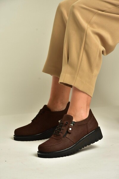 Fox Shoes U555040401 Brown Genuine Leather Nubuck Women's Shoes