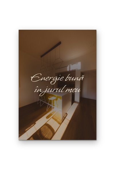 OEM Cardboard Poster Good energy around me, Motivational quote, 250g, A4