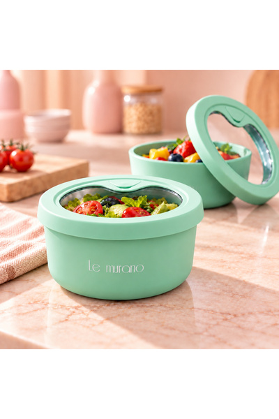 Le murano 400ml 100% Platinum Silicone Round Storage Container, Clear Window ...