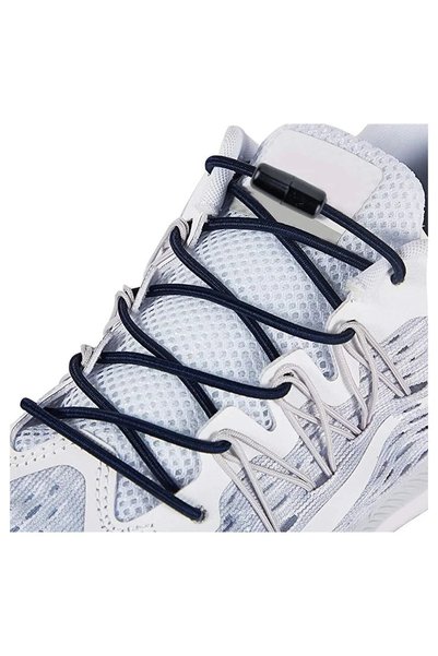 AiryFooT Set of 3 Round Elastic Smart Laces 100 cm – Smart, with Metal Clips, Screw-On – White
