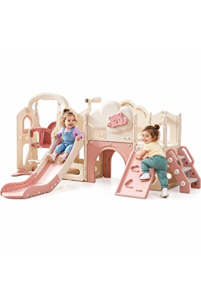 Nichiduta Garden Spatiu de joaca pentru copii Sky Bear 12 Pink/White, cu leag...