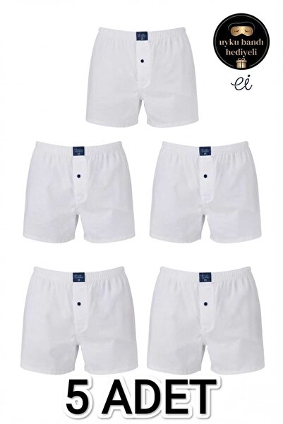 Tutku 5-Pack 100% Cotton Buttoned Plain Combed Cotton Men's Boxer Set - Daily...