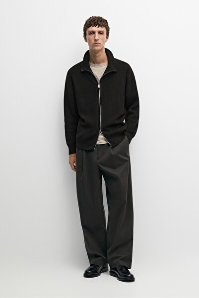 Massimo Dutti %100 pamuklu fitilli triko hırka