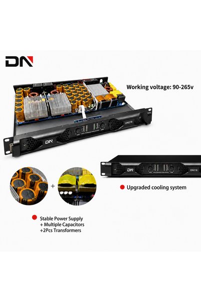 Generic Brand Profesional, Amplificator Putere DN-218, 2 x 2900W 4 Ω, 2 × 180...