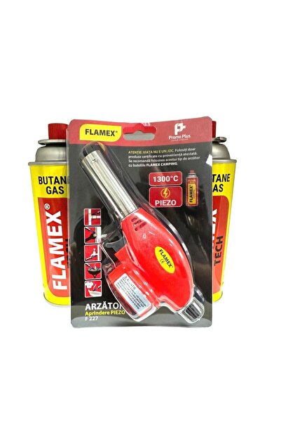 OEM Arzator gaz, Flamex F 227, cu piezo + 2 butelii gaz, 227 g