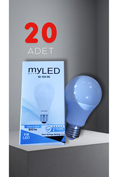 MYLED 12V 9W E27 BEYAZ Led Ampul (20 ADET)
