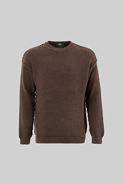 Machinist Men's Thessaloniki Knitted Dirty Stitching Crew Neck Oversize Knitw...