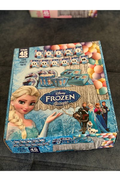 45 Parça Disney Frozen Konsept Doğum Günü Parti Seti - 8 Kişilik Karlar Ülkesi Elsa & Anna Süsleme Seti
