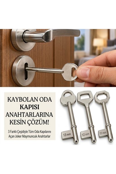 ALETÇANTAM 3 Lü Joker Oda Kapısı Anahtarı Seti Kale, İto, Hok, Daf, Özruh Her...