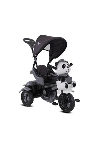 BabyHope İtmeli 3 Tekerlekli Panda Bebek Bisikleti - Gri Çocuk Bisikleti