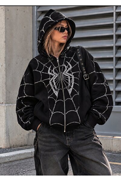 eyonnwear örümcek detay Sweatshirt 3 İplik Hırka