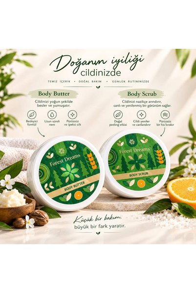 Siberian Wellness Forest Dreams. Vücut Bakım Peeling ve Butter set, 250 ml