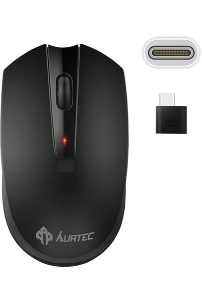 AURTEC ماوس لاسلكي من النوع C، ماوس لاسلكي بتردد 2.4 جيجاهرتز مع منفذ USB-C ل...