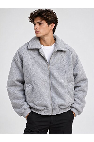 YESİ Erkek oversize kaşe mont