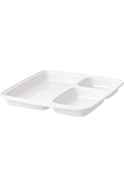 GENERAL Dinewell Melamine 3-Compartment Horeca Serving Trays, White, Dwhp3073W