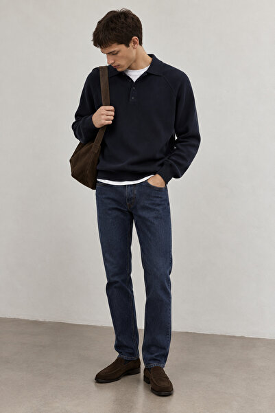 Manche Polo Collar Buttoned Men's Knit Sweater |   Mew5111328-1