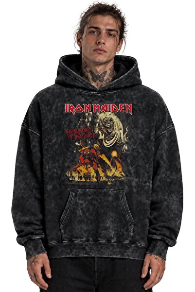 SEVBANO Iron Maiden Ροκ Μέταλ Μουσικό Συγκρότημα Τυπωμένο Unisex Oversize Πλε...