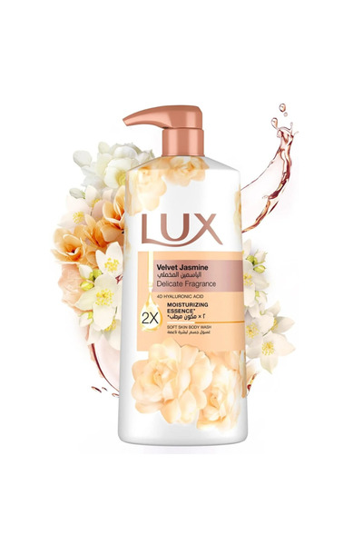 LUX غسول الجسم برائحة الياسمين المخملي، خلاصة مرطبة، حمض الهيالورونيك رباعي ا...