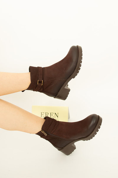 Venüs 1410 EREN SHOES&BAG Hakiki Deri Nubuk Toka Detaylı Günlük Rahat Kalın T...