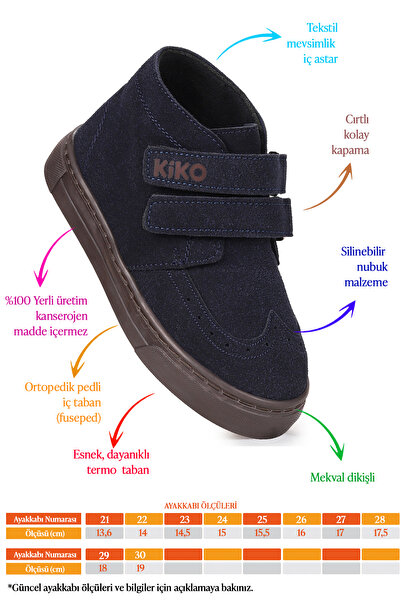 Kiko Kids Shapy Günlük Cırtlı Erkek Çocuk Bot Ayakkabı