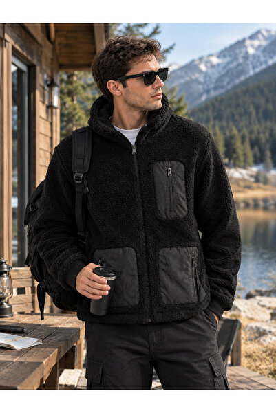 ERLINE Men's Plush Zipper Jacket