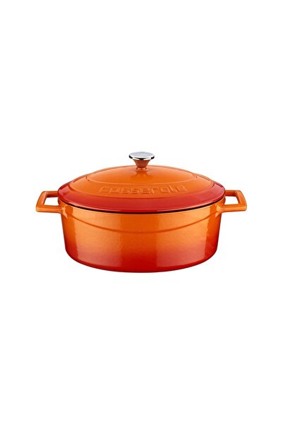 Lava Oval saucepan, cast iron, 25 cm, "Folk" range, orange color - brand