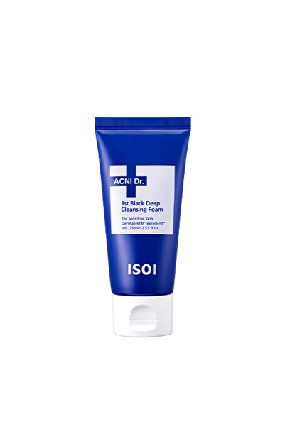 Isoi Acne Dr. 1st Black Deep Cleansing Foam with Charcoal and Kaolin, 75 ml