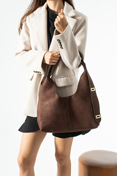 Night Τσάντα χεριού και ώμου Holly Model Yavru Suede Bitter Brown