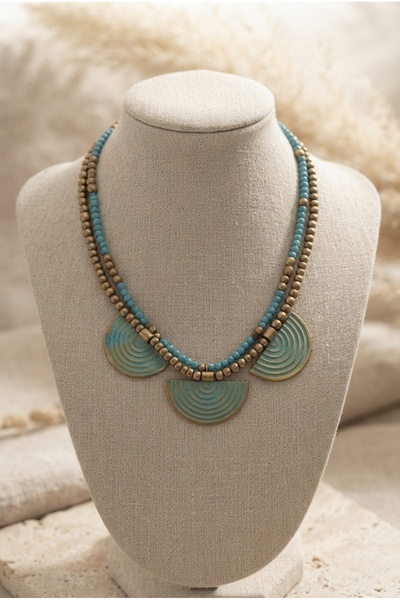 ZGNOVA Handmade Metal Fan-Shaped Apparatus Special Design Necklace