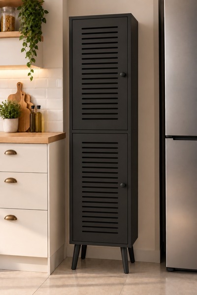 enwood Deneb Çok Amaçlı Mutfak Kiler-Banyo Dolabı %100 MDF (panjur kapak)-2 k...