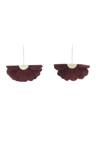 HAIArt Small Flower Earrings - Chocolate Burgundy